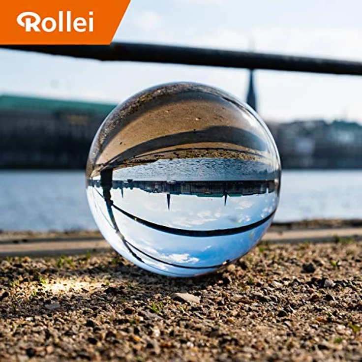 Rollei Lensball 90mm I Glaskugel I Kristallkugel I Foto-Kugel mit Aufbewahrungstasche & Mikrofaser Reinigungstuch für Glaskugel-Fotografie - Preisvergleich – Bild 1