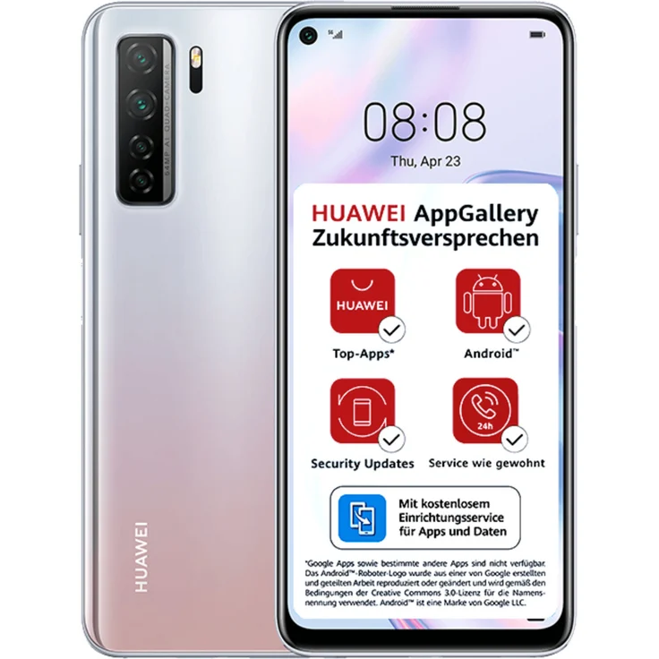 Huawei P40 lite 5G Smartphone 16,51cm (6,5 Zoll) LTPS-Display, 128GB interner Speicher, 6GB RAM, Dual-SIM, Android, Space Silver – Bild 1