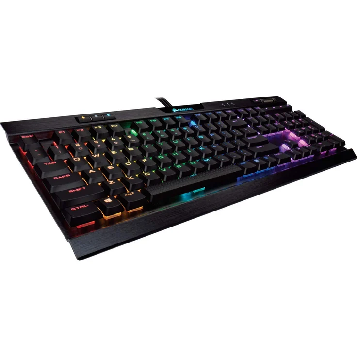 CORSAIR Gaming K70 RGB MK.2 LOW PROFILE RAPIDFIRE Mechanical - Tastatur - backlit - USB - USA QWERTY - CHERRY MX Low Profile RGB Speed - eloxiertes Aluminium (CH-9109018-NA) – Bild 1