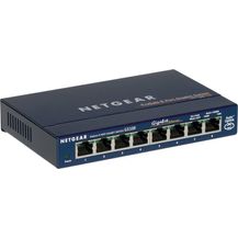 Image for NETGEAR GS108GE 8 Port Gigabit Ethernet LAN Switch (Netzwerk Switch, Plug-and-Play LAN Verteiler, Hub energieffizient, LAN Splitter lüfterlos, robustes Metallgehäuse, ProSAFE Lifetime-)