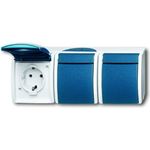 Busch-Jaeger 2300-3EW-53 SCHUKO Steckdose 3fach grau-blaugrün 2300-3 EW-53