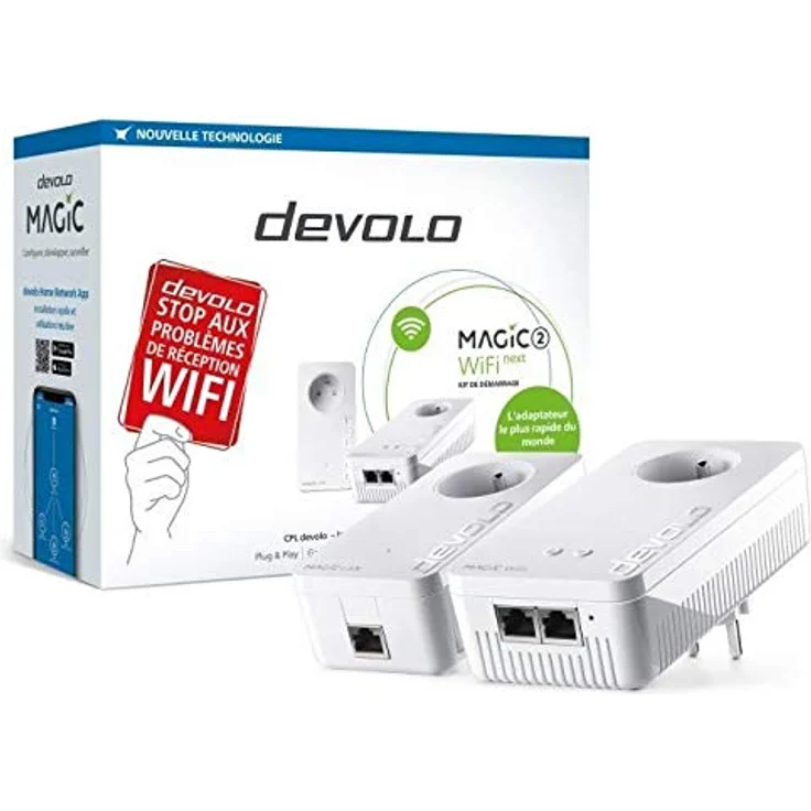 devolo Magic 2 WiFi Next: schnellstes WLAN-Starter Kit (2400 Mbit-s, 3 Gigabit-Ethernet-Ports) ideal für Download und Streaming – Bild 1