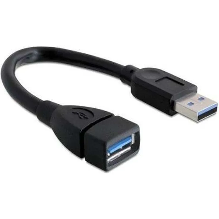 DeLOCK - USB-Verlängerungskabel - 9-polig USB Typ A (M) - 9-polig USB Typ A (W) - 15cm (USB3.0) - Schwarz (82776)