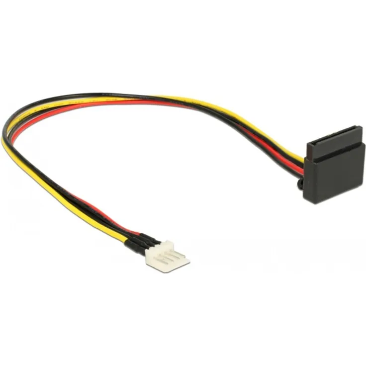 KABEL POWER SATA 15 PIN BUCHSE LATCHTYPE OBEN GEWINKELT > FLOPPY 4 PIN STECKER 30 CM DELOCK, 85511