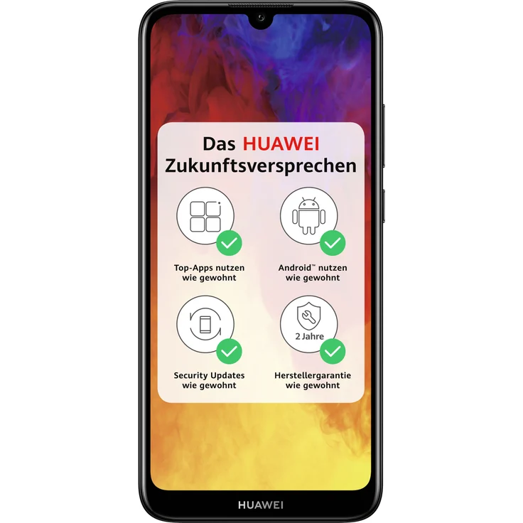 Huawei Y6 (2019) Smartphone 14,46cm (6,09 Zoll) TFT, LCD-Display, 32GB interner Speicher, 2GB RAM, Dual-SIM, Android, Midnight Black – Bild 1