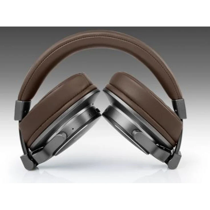 Muse M-278 BT Bluetooth Kopfhörer Over Ear, kabellose Wiedergabe bis zu 12 Stunden, faltbar, integriertes Headset, grau-braun – Bild 5