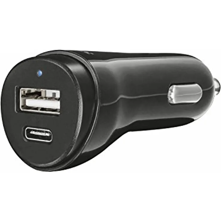 Trust Urban Smartes Kfz-Ladegerät mit USB-C- und USB-A-Anschluss (2,4A, 12 Watt, geeignet für iPhone, iPad, iPod, Smartphones und Tablets)