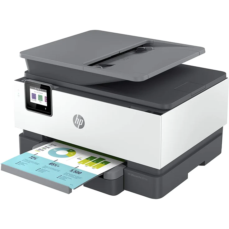 HP OfficeJet Pro 9010e Multifunktionsdrucker (HP+, A4, Drucker, Scanner, Kopierer, Fax, WLAN, LAN, Duplex, Airprint, mit 6 Probemonaten HP Instant Ink Inklusive) Grau, Weiß – Bild 3