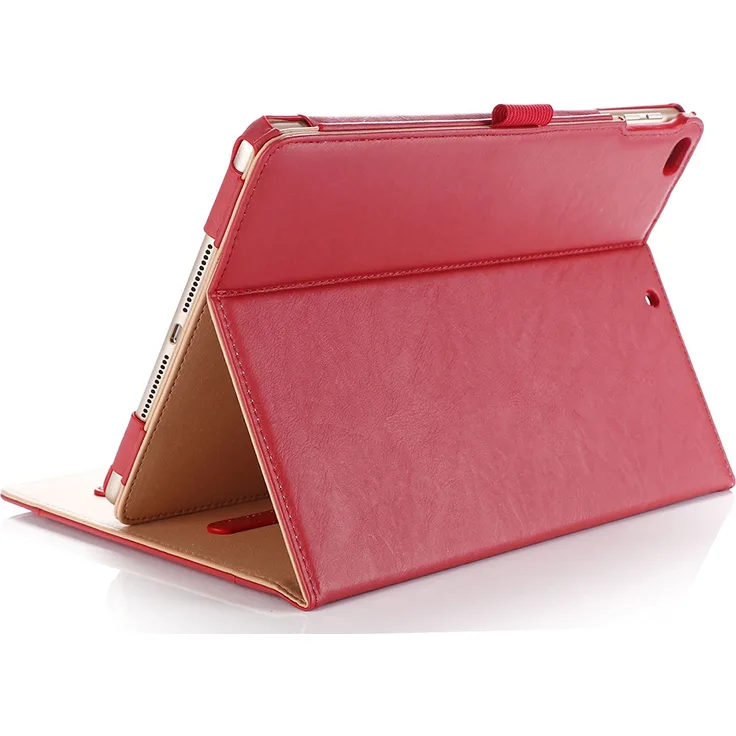ProCase iPad 9.7 Hülle 2018/2017 iPad Hülle - Weinlese-Folio-Standplatz-Abdeckungs-Fall für Apple iPad 9.7 Zoll, Passt auch iPad Air 2 / iPad Air -Rot