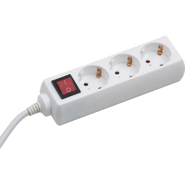 Meister Steckdosenleiste 3-fach - 3 m Kabel - weiß - Kunststoffleitung - IP20 Innenbereich - Schalter - Steckerleiste - Mehrfachsteckdose - Tischsteckdose - Tido 3-fach - 7430230