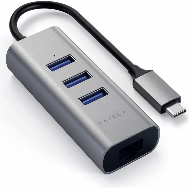 Satechi Type-C 2-in-1 3 Port USB 3.0 Hub & Ethernet Space Gray – Bild 2