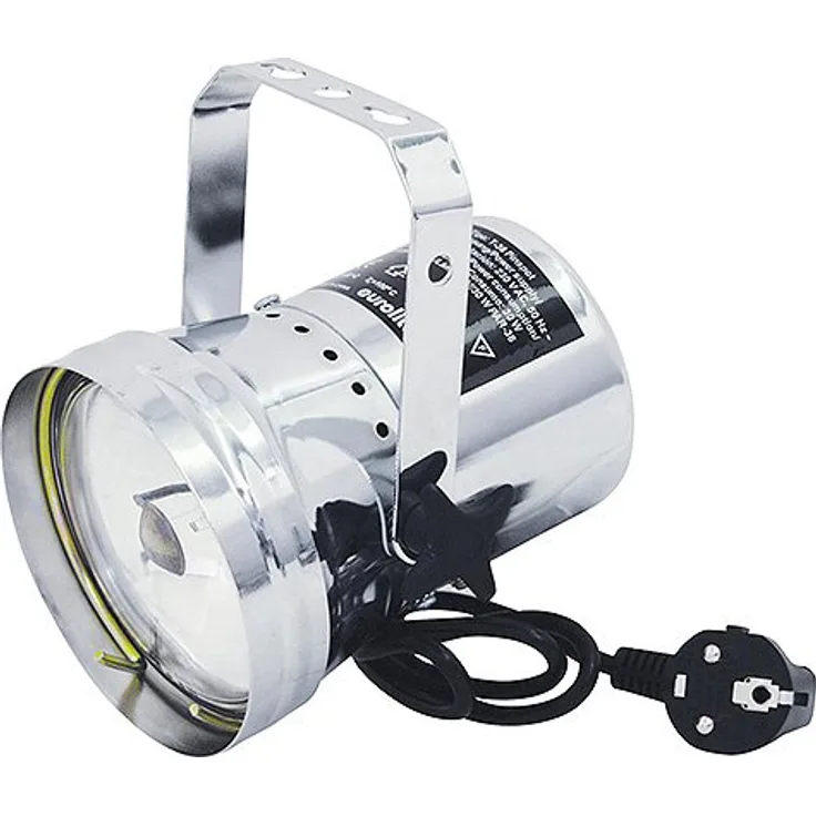 Eurolite T-36 Pinspot mit Stecker, silber für PAR-36 6 V-30-W-Lampe
