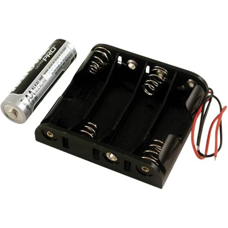 Hammond Electronics BH4AAW Batteriehalter 4 x AA Kunststoff Schwarz 1St.