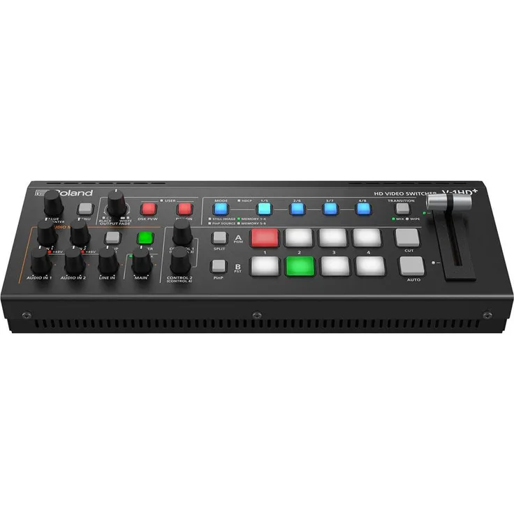 Roland V-1HD+ - Tragbarer 4-Channel HD Video Switcher mit Scaler & 2x MIC PRE-AMPS - in schwarz