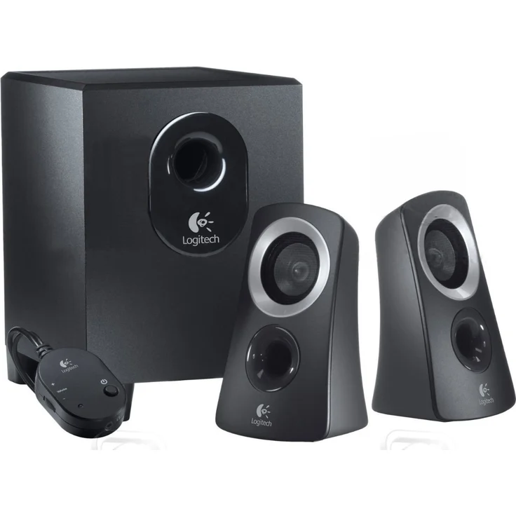 Logitech Z313 2.1 Lautsprecher-System mit Subwoofer, 50 Watt Spitzenleistung, 3.5 mm Eingang, Kopfhörerbuchse, Bedienelemente am Steuergerät, EU Stecker, PC-TV-Tablet-Handy, Schwarz – Bild 1