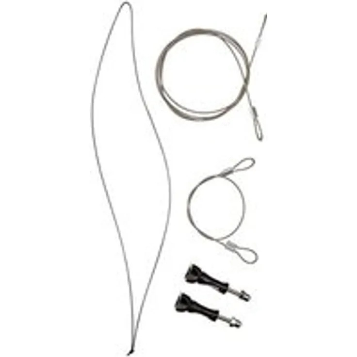 Mantona Sicherungsleinen Set (Edelstahl 40-100 cm, für Action Cams wie GoPro Hero 6 5 4 3+ 3 2 1 Sicherheitsleine Universal, für viele Aktionkameras) schwarz-silber