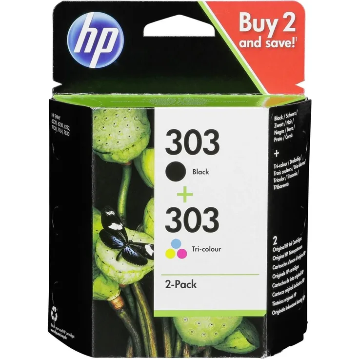 HP 303 Multipack Original Druckerpatronen für HP ENVY Photo 6230, 7130, 7830, Schwarz, Cyan, Magenta, Gelb, Standard (3YM92AE)