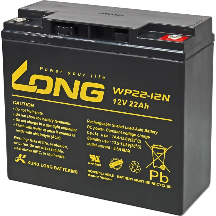 Kung Long WP22-12N 12V 22Ah Batterie AGM Blei Akku wartungsfrei zyklisch – Bild 1
