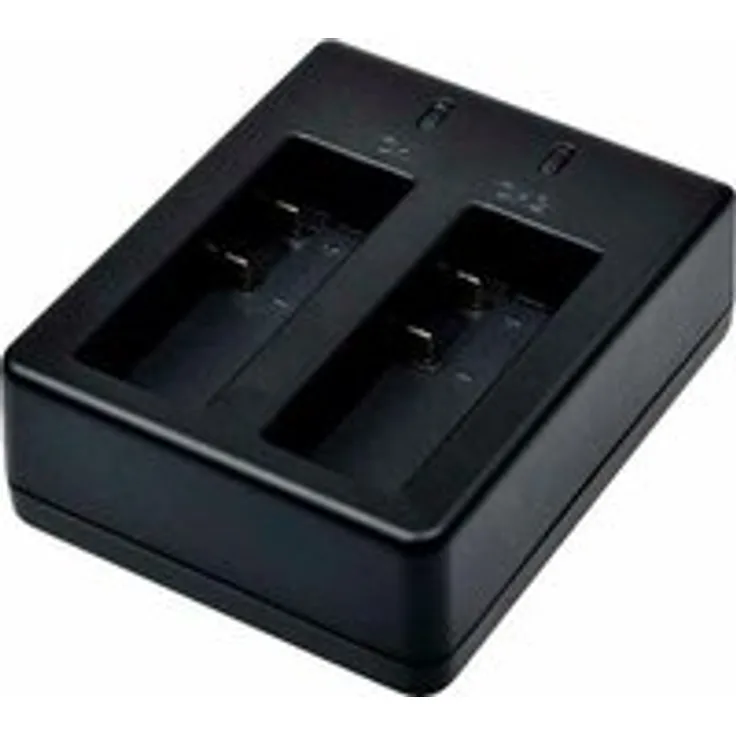 Rollei Externes Ladegerät - external Charger für Rollei Actioncam 372 - 510 - 610 - 525 - 625 - 540, inkl. 2 aufladbarer Lithium-Polymer-Akku - Schwarz