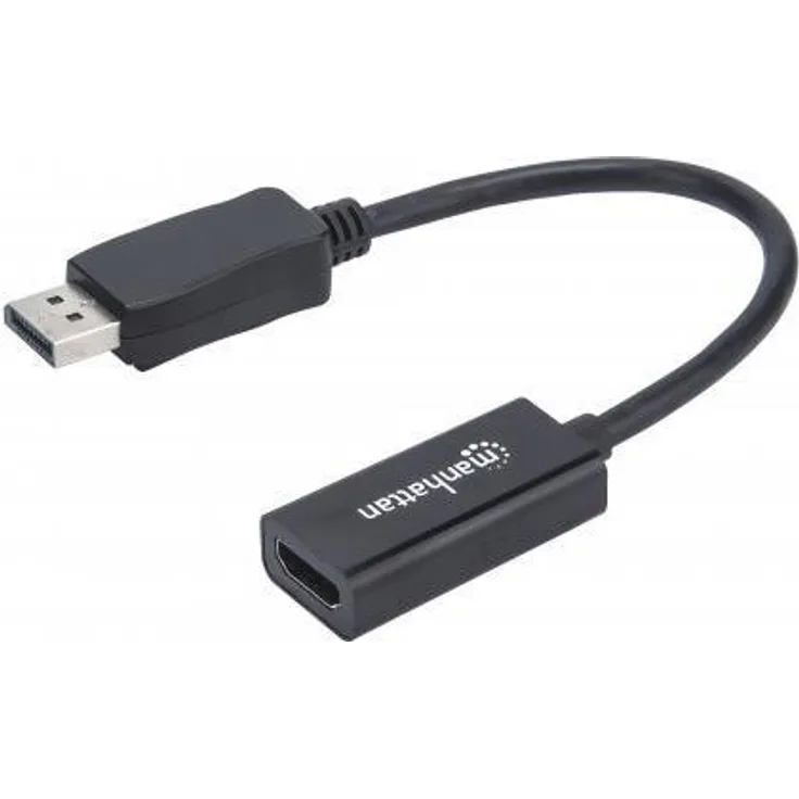 Manhattan - Videoanschluß - DisplayPort / HDMI - DisplayPort (M) bis HDMI (W) - abgeschirmt - Schwarz - geformt, passiv, 1080p-Unterstützung (151634)