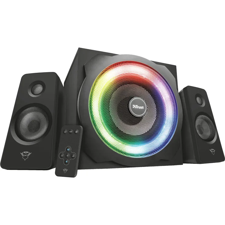 Trust GXT 629 Tytan 2.1 Lautsprecher Set (120W, mit Subwoofer und RGB LED-Beleuchtung, RGB-Farben) schwarz