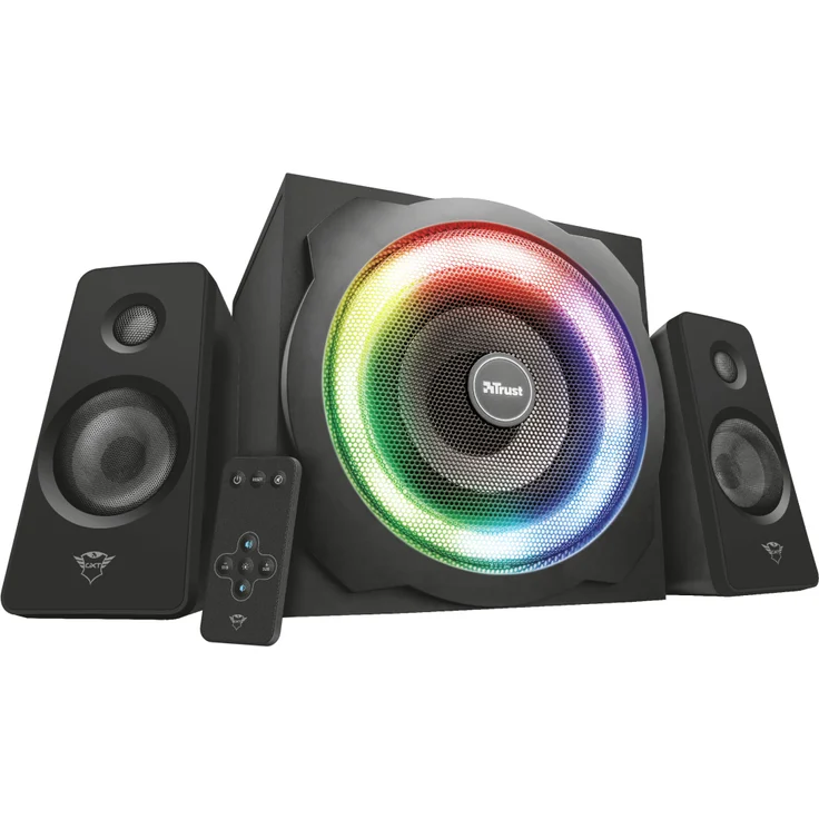 Trust GXT 629 Tytan 2.1 Lautsprecher Set (120W, mit Subwoofer und RGB LED-Beleuchtung, RGB-Farben) schwarz – Bild 1