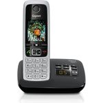 Gigaset C430A Schnurloses Telefon mit Anrufbeantworter (DECT Telefon mit Freisprechfunktion, klassisches Mobilteil mit TFT-Farbdisplay) schwarz-silber