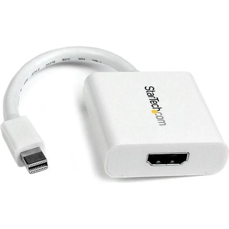 StarTech.com Mini DisplayPort auf HDMI Adapter, mDP zu HDMI (Stecker-Buchse) Konverter, 1920x1200, Weiß