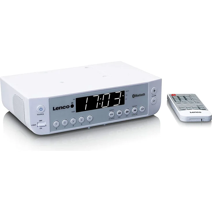 Lenco KCR-100 Unterbauradio mit Bluetooth, LED-Anzeige, weiß – Bild 3