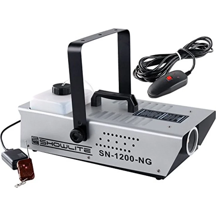 Showlite SN-1200 Nebelmaschine (1200W, 500m³ Nebelausstoß-min, 7 Min. Aufwärmzeit) inkl. Funk Fernbedienung