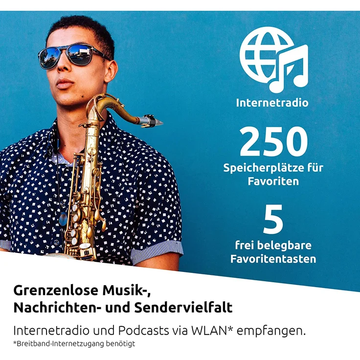 TechniSat STERNRADIO IR 2 Internetradio mit WLAN, Wecker, TFT-Display, schwarz – Bild 3