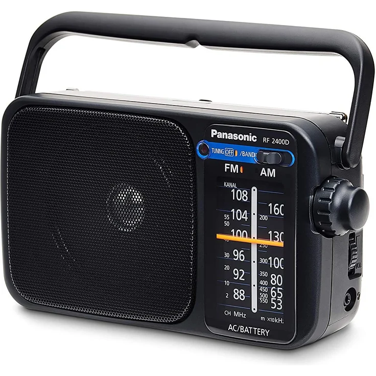 Panasonic RF-2400DEG-K Tragbares Radio mit Griff, Netz- oder Batteriebetrieb schwarz – Bild 2