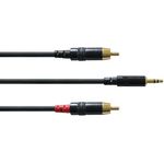 Cordial CFY 1,5 WCC Y-Adapterkabel (Klinke 3,5mm stereo gold-2x Cinch gold, Länge 1,5m)
