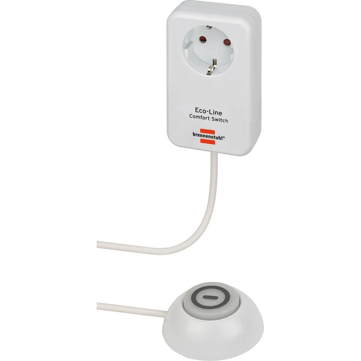 Brennenstuhl Eco Line Comfort Switch Adapter EL CSA 1 (Steckdose mit beleuchtetem Hand--Fußschalter, mit erhöhtem Berührungsschutz, 1,5m Kabel) – Bild 1