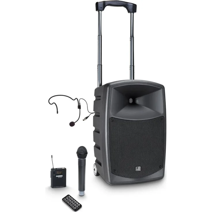 LD Systems RoadBuddy 10 HBH 2 Akkubetriebener Bluetooth-Lautsprecher mit Mixer, Funkmikrofon, Bodypack und Headset