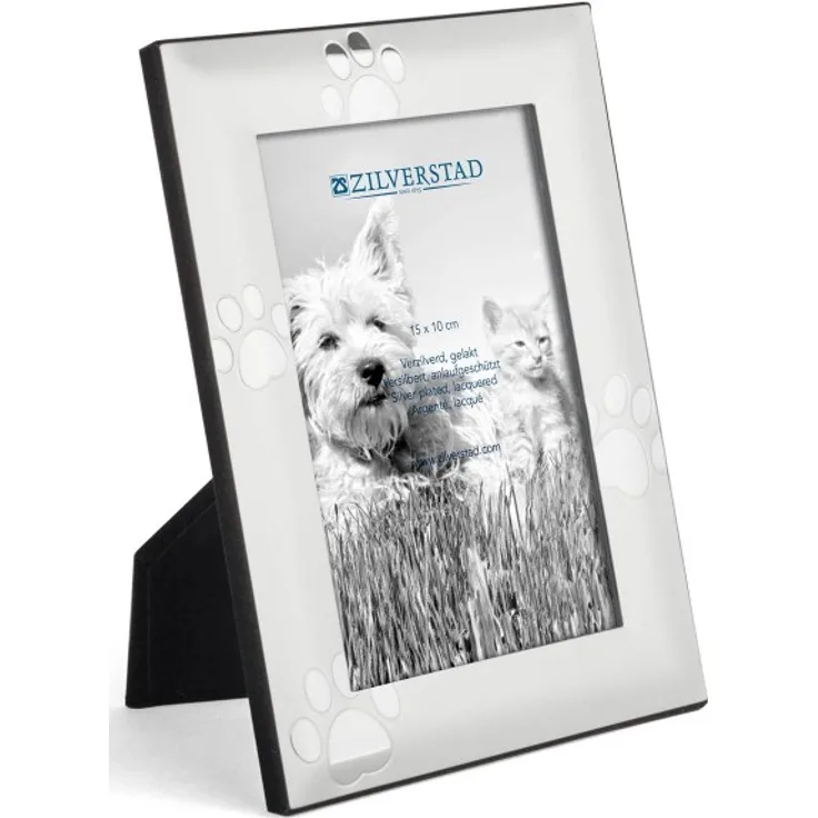 Paws 10x15 cm, silbermatt mit Hundepfotenabdruck