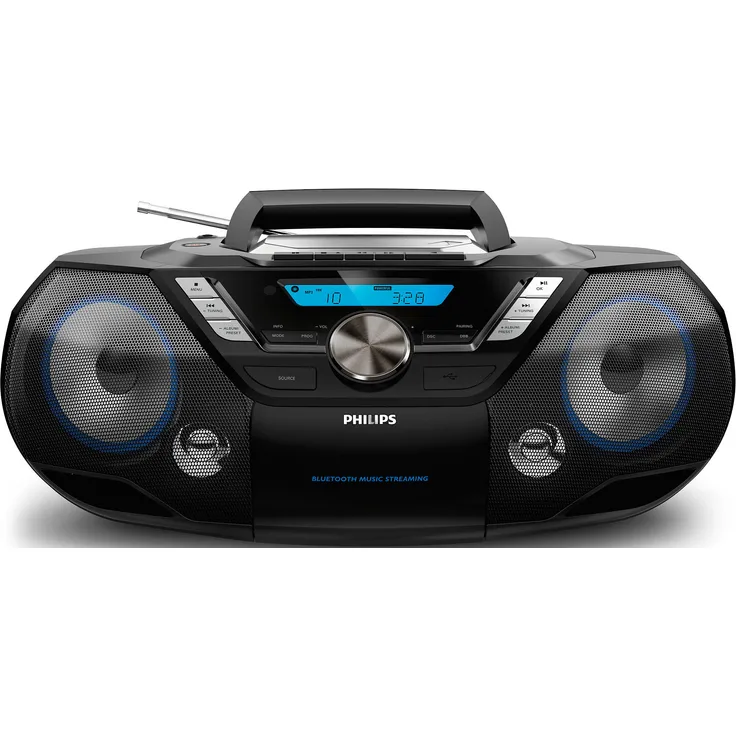 Philips AZB798T CD-Soundmaschine mit Bluetooth (CD, MP3-CD, USB, DAB+, UKW) schwarz