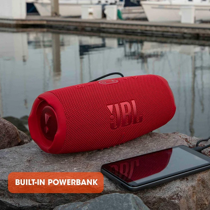JBL Charge 5 Bluetooth-Lautsprecher mit 20 Stunden Akkulaufzeit, Powerbank, PartyBoost, wasserfest grün – Bild 7