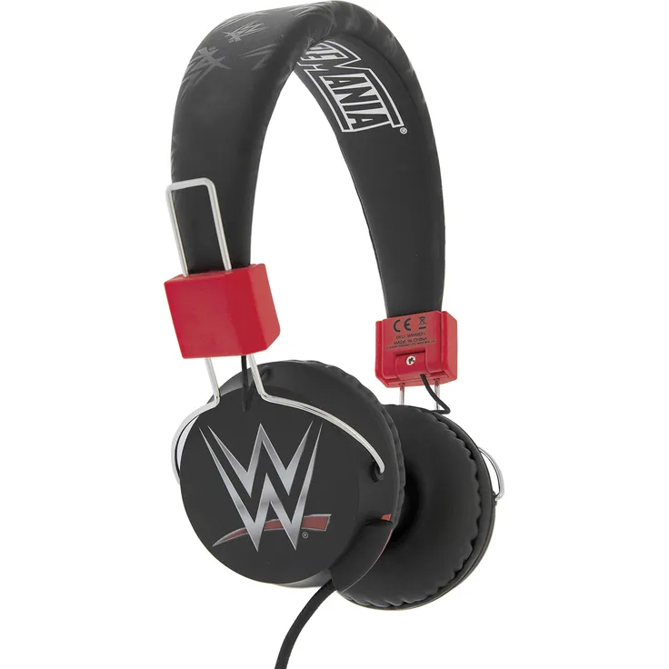 OTL Technologies TWEEN Kinder Kopfhörer WWE Wrestling Retro Logo Unisex Schwarz/Rot