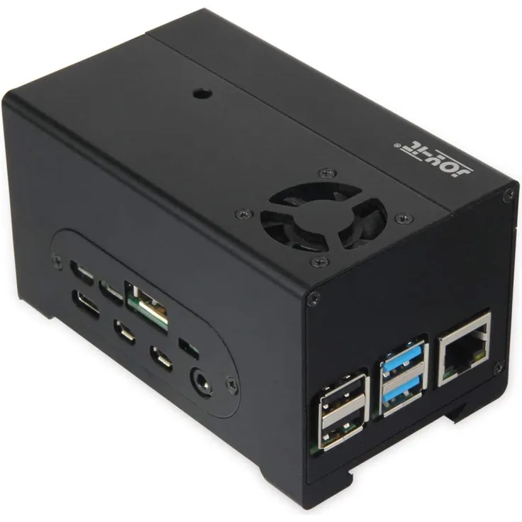 Joy-it Aluminiumgehäuse Passend für: Raspberry Pi, StromPi 3 inkl. Batteriefach, abnehmbare GPIO Abdeckung, inkl. aktiven Kühler