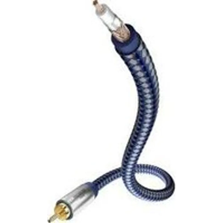 Cinch Audio Anschlusskabel [1x Cinch-Stecker - 1x Cinch-Stecker] 5 m Blau-Grau vergoldete Steckkontakte in-akustik Blau-Grau