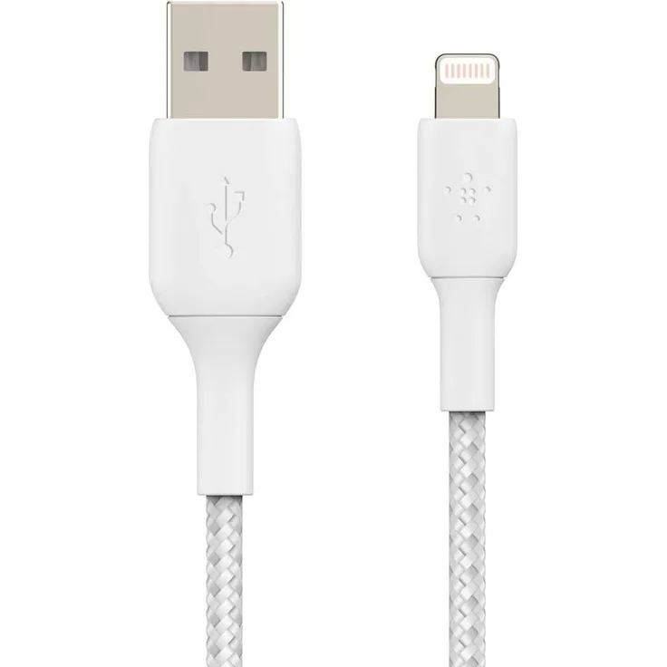 Belkin Lightning Lade/Sync Kabel ummantelt, 1 m, weiß