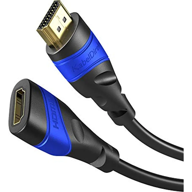 KabelDirekt - HDMI Verlängerungskabel - 10m - kompatibel mit (HDMI 2.0a-b 2.0, 1.4a, 4K Ultra HD, 3D, Full HD, 1080p, HDR, ARC, Highspeed mit Ethernet, PS4, Xbox, HDTV) - TOP Series – Bild 1
