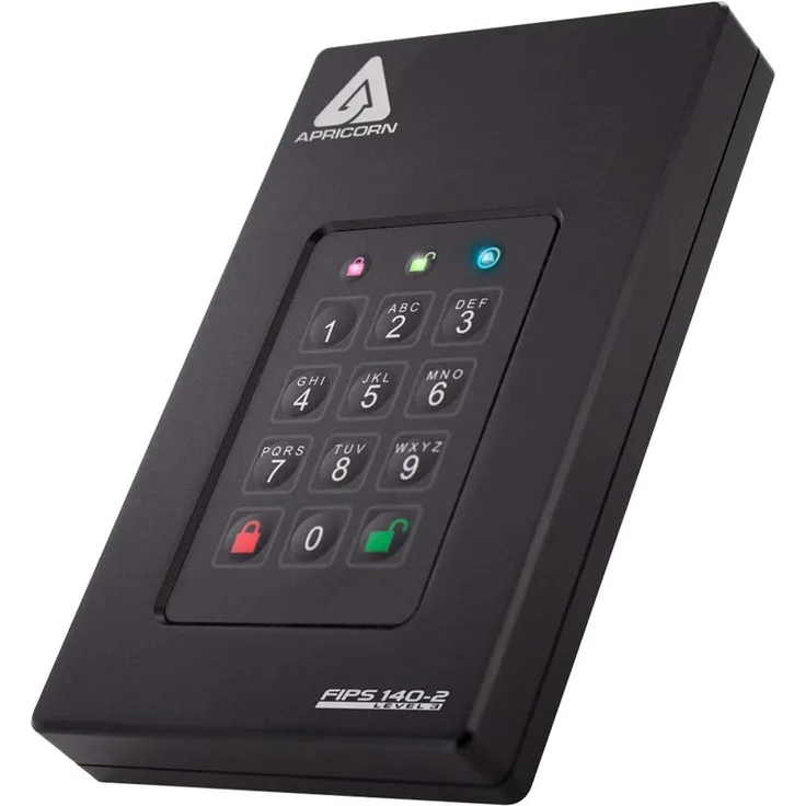 Apricorn Aegis Fortress L3 - Festplatte - verschlüsselt - 5 TB - extern (tragbar) - USB 3.1 - Puffer: 8 MB - 256-bit AES-XTS, FIPS 140-1 Level 3 (AFL3-5TB)