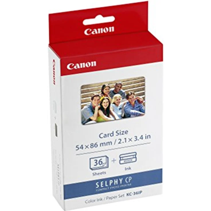Canon 7739A001AH KC-36IP photo paper inkjet 54x86mm 36 Blatt 10er-Pack with color ink cartridge for CP-100 – Bild 1