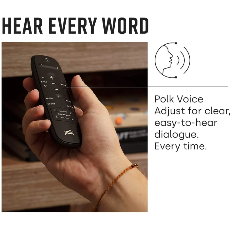 Polk Audio React 2.0 Soundbar mit Subwoofer, Dolby Atmos, Amazon Alexa, kabellos/kabelgebunden, geeignet für TV, schwarz  – Bild 3