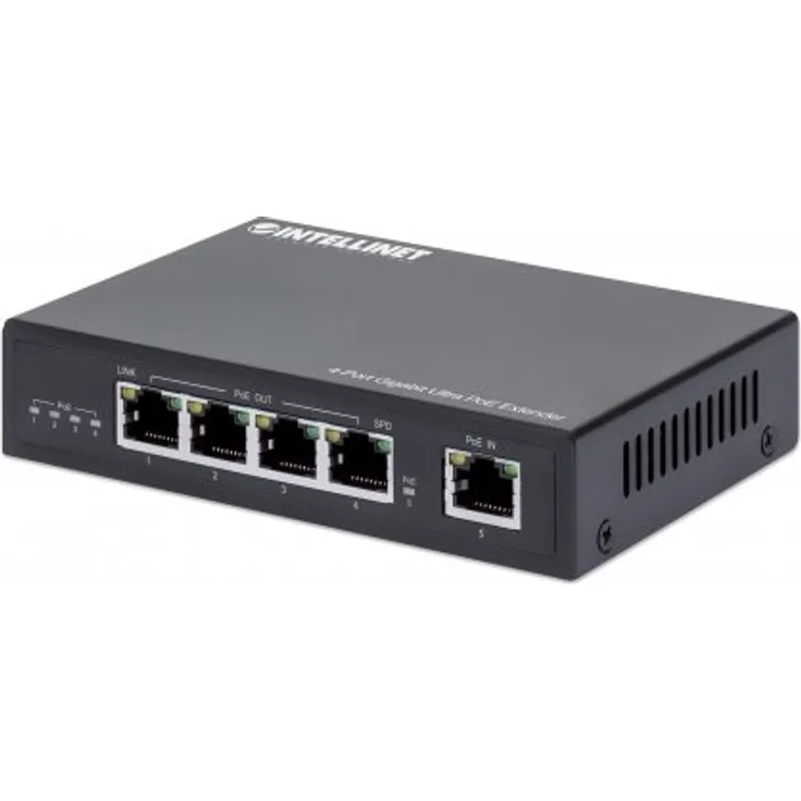 INTELLINET 4-Port Gigabit Ultra PoE-Extender 90W um 100m, 561617