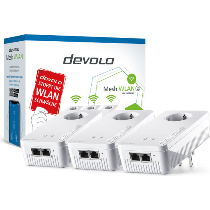 devolo Mesh WLAN 2 Multiroom Kit (8760), drei WLAN-Adapter, Tri-Band, 2x Gigabit LAN – Bild 2