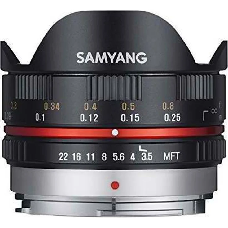 Samyang 7.5mm F3.5 UMC Fish-eye MFT für Micro Four Third, Schwarz  – Bild 1