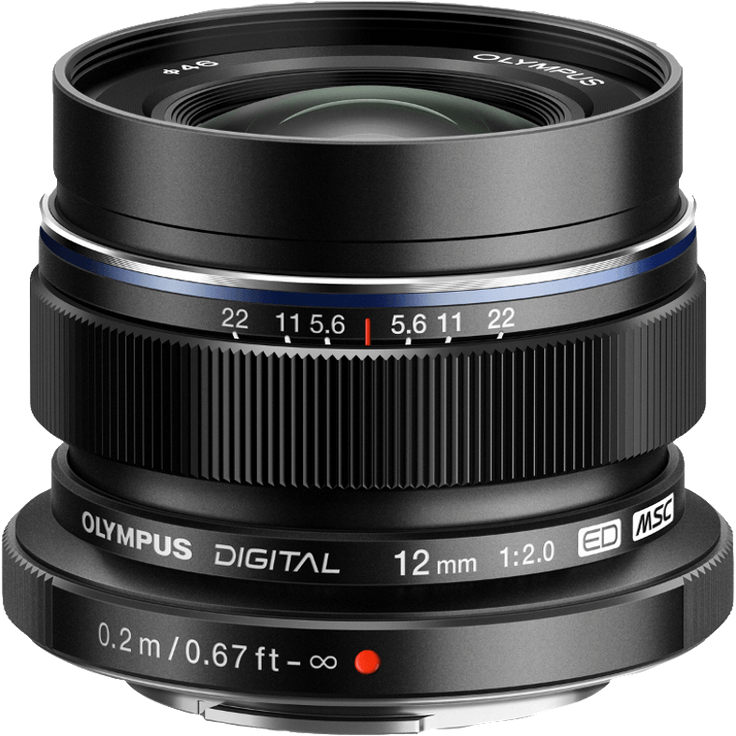 Olympus M.Zuiko Digital ED 12mm F2.0 Objektiv, lichtstarke Festbrennweite, geeignet für alle MFT-Kameras (Olympus OM-D & PEN Modelle, Panasonic G-Serie), schwarz